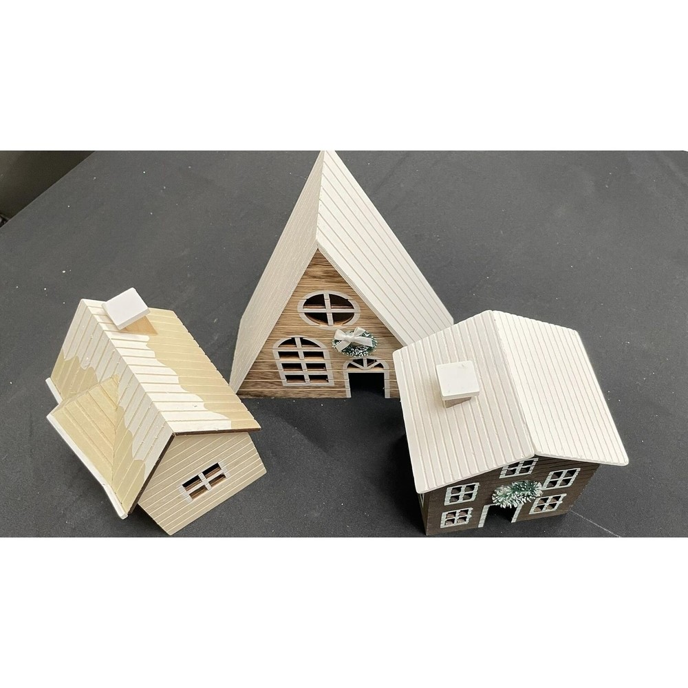Target Bullseye's Playground 2021 Wooden Decorative Houses Christmas Complete